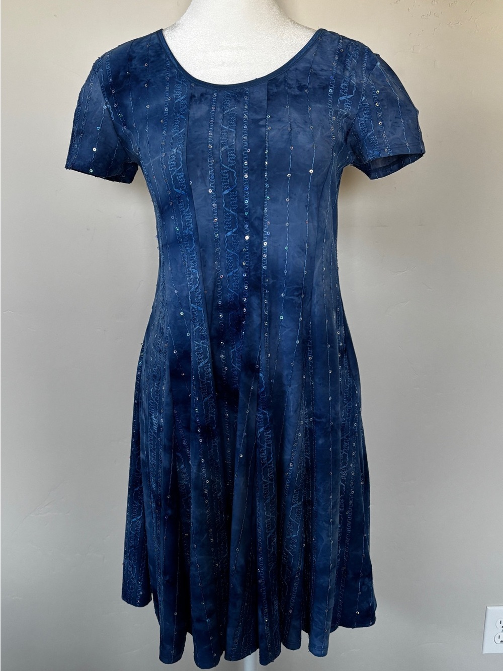 Sami & Jo Cobalt Blue Sequin-Striped Dress